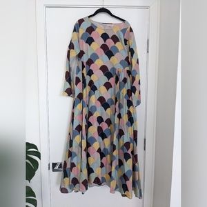 Scallop pattern Pink Chicken NY maxi dress